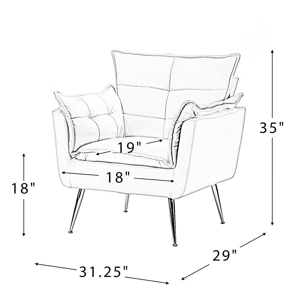 Mδ nico Contemporary and Classic Ivory Armchair with Metal (Set of 2) by JAYDEN CREATION 9 Mδ nico Contemporary and Classic Ivory Armchair with Metal (Set of 2) by JAYDEN CREATION - Image 9
