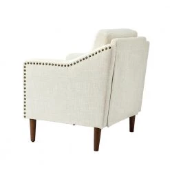 Celio Ivory Armchair with Wooden Legs (Set of 2) by JAYDEN CREATION -JAYDEN CREATION Sales ivory jayden creation accent chairs chwh0599 ivory s2 c3 1000