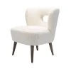 Mini Ivory Vegan Lambskin Sherpa Upholstery Barrel Chair by JAYDEN CREATION