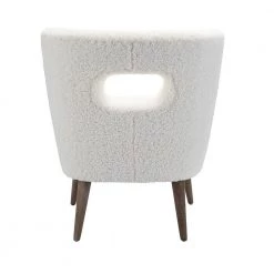 Mini Ivory Vegan Lambskin Sherpa Upholstery Barrel Chair by JAYDEN CREATION -JAYDEN CREATION Sales ivory jayden creation accent chairs hm0004 ivory 66 1000