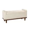 Christoph Ivory Upholstered Flip Top Storage Bench with Storage Space 46.2 in. W x 16.5 in. D x 21.7 in. H by JAYDEN CREATION