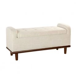 Christoph Ivory Upholstered Flip Top Storage Bench with Storage Space 46.2 in. W x 16.5 in. D x 21.7 in. H by JAYDEN CREATION -JAYDEN CREATION Sales ivory jayden creation bedroom benches beoy0568 ivory 66 1000