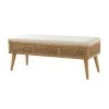 Leucas 43.5 in. W x 16 in. D x 17.2 in. H Ivory Bench with Storage by JAYDEN CREATION