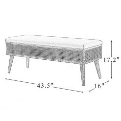 Leucas 43.5 in. W x 16 in. D x 17.2 in. H Ivory Bench with Storage by JAYDEN CREATION -JAYDEN CREATION Sales ivory jayden creation bedroom benches bes0480 ivory 76 1000