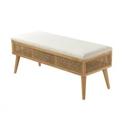 Leucas 43.5 in. W x 16 in. D x 17.2 in. H Ivory Bench with Storage by JAYDEN CREATION -JAYDEN CREATION Sales ivory jayden creation bedroom benches bes0480 ivory c3 1000