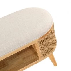 Latoya 47 in. W x 16 in. D x 19 in. H Ivory Storage Bench with Solid Wood Legs by JAYDEN CREATION -JAYDEN CREATION Sales ivory jayden creation bedroom benches bes0581 ivory 44 1000