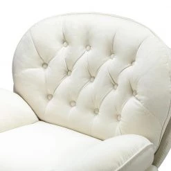 Leonor Ivory Swivel Lounge Chair and Ottoman with Swivel Metal Base by JAYDEN CREATION -JAYDEN CREATION Sales ivory jayden creation chaise lounges chwx0252 ivory 1f 1000