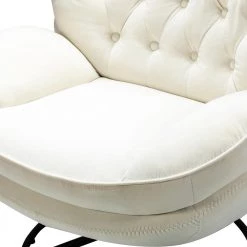 Leonor Ivory Swivel Lounge Chair and Ottoman with Swivel Metal Base by JAYDEN CREATION -JAYDEN CREATION Sales ivory jayden creation chaise lounges chwx0252 ivory 4f 1000
