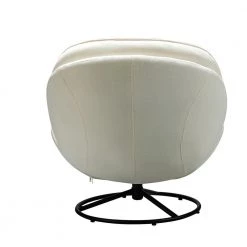 Leonor Ivory Swivel Lounge Chair and Ottoman with Swivel Metal Base by JAYDEN CREATION -JAYDEN CREATION Sales ivory jayden creation chaise lounges chwx0252 ivory 66 1000