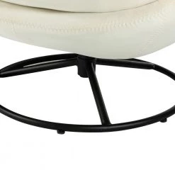 Leonor Ivory Swivel Lounge Chair and Ottoman with Swivel Metal Base by JAYDEN CREATION -JAYDEN CREATION Sales ivory jayden creation chaise lounges chwx0252 ivory fa 1000