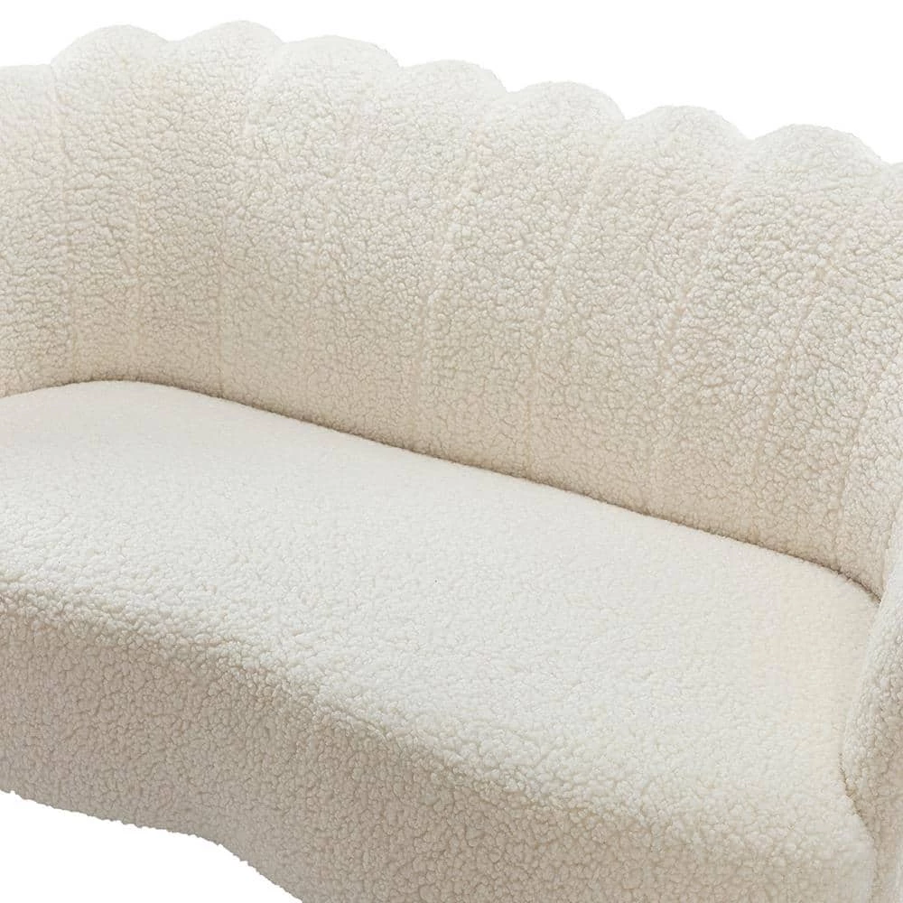 Menephron 51.5 in. Ivory Loveseat with Metal Legs by JAYDEN CREATION 6 Menephron 51.5 in. Ivory Loveseat with Metal Legs by JAYDEN CREATION - Image 6