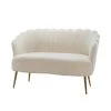 Menephron 51.5 in. Ivory Loveseat with Metal Legs by JAYDEN CREATION