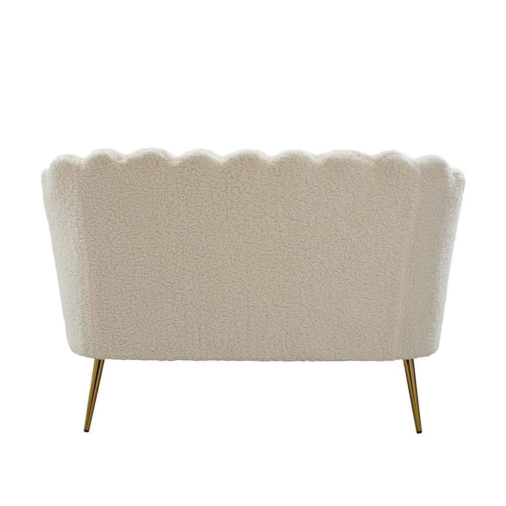 Menephron 51.5 in. Ivory Loveseat with Metal Legs by JAYDEN CREATION 3 Menephron 51.5 in. Ivory Loveseat with Metal Legs by JAYDEN CREATION - Image 3