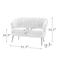 Menephron 51.5 in. Ivory Loveseat with Metal Legs by JAYDEN CREATION 18 Menephron 51.5 in. Ivory Loveseat with Metal Legs by JAYDEN CREATION -JAYDEN CREATION Sales ivory jayden creation loveseats sfm0452 ivory 76 1000