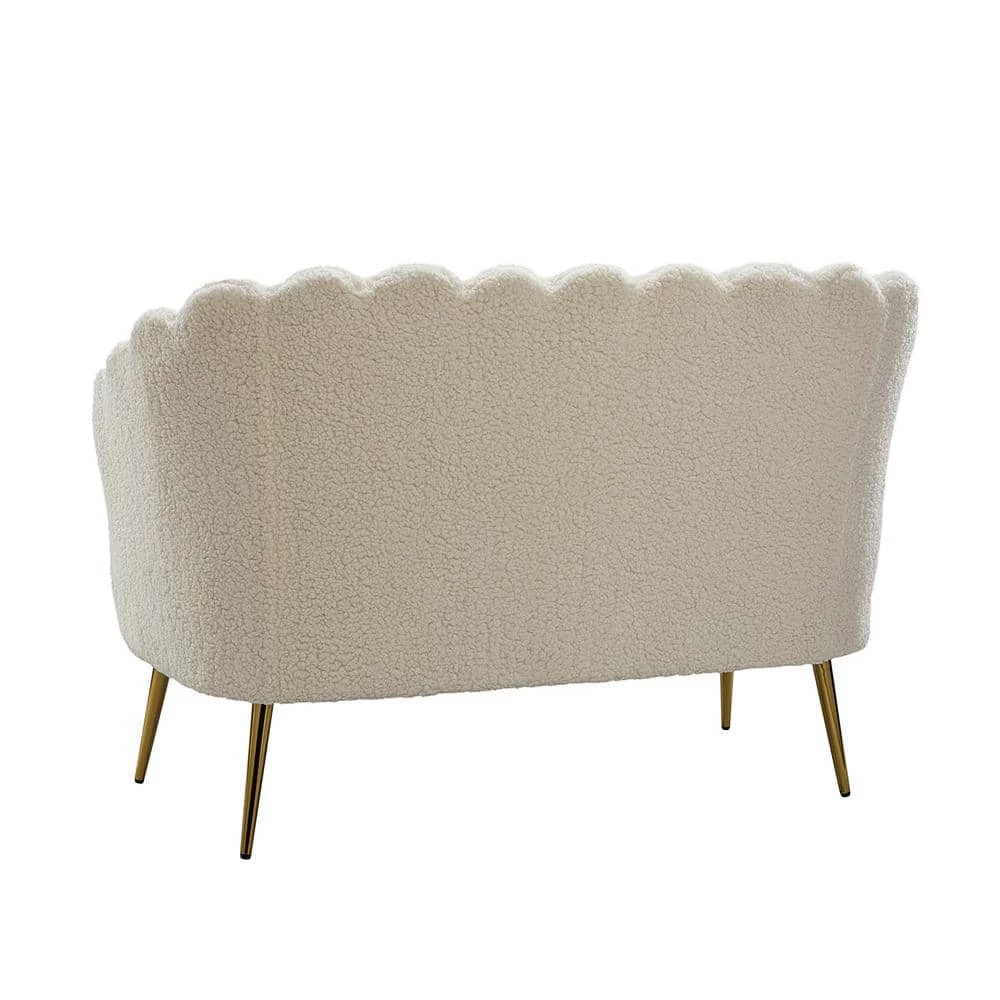 Menephron 51.5 in. Ivory Loveseat with Metal Legs by JAYDEN CREATION 4 Menephron 51.5 in. Ivory Loveseat with Metal Legs by JAYDEN CREATION - Image 4