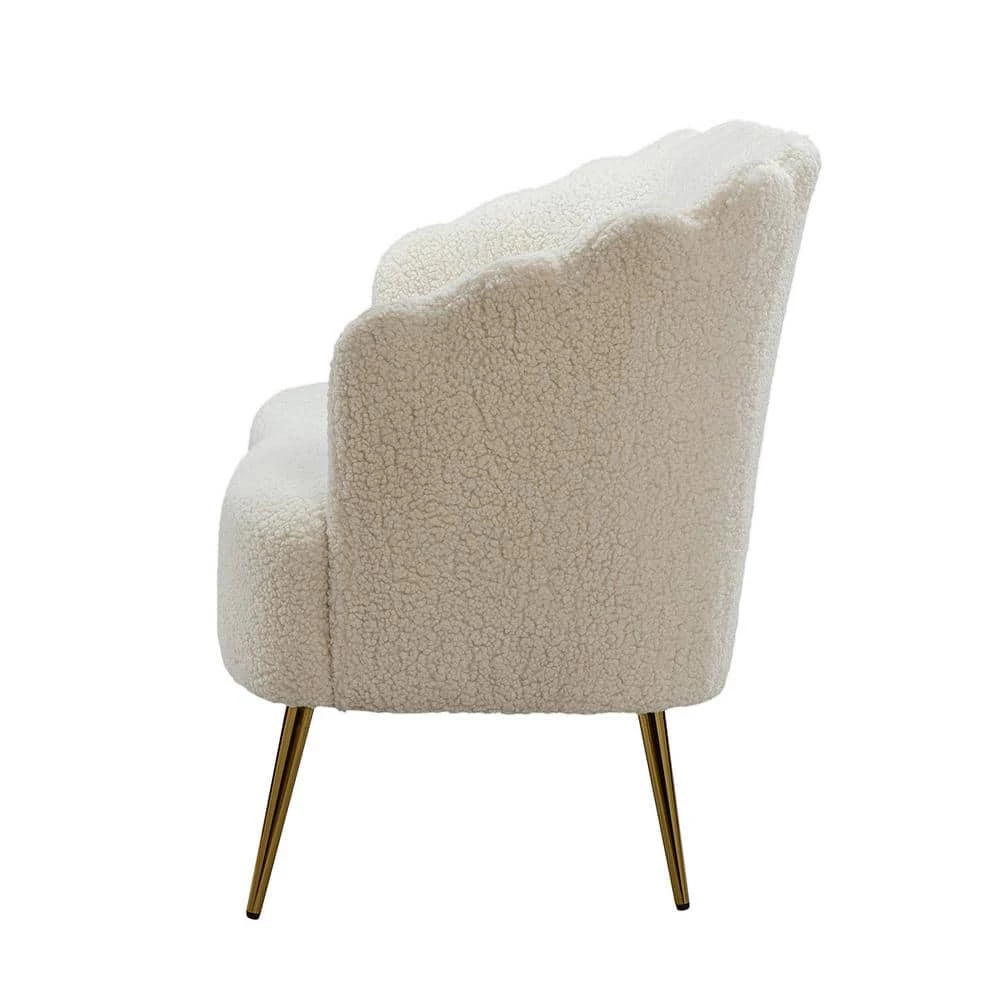 Menephron 51.5 in. Ivory Loveseat with Metal Legs by JAYDEN CREATION 2 Menephron 51.5 in. Ivory Loveseat with Metal Legs by JAYDEN CREATION - Image 2