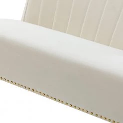 Cupid 46 in. Armless Comfy Tufted Ivory Loveseat with Nailhead Trim by JAYDEN CREATION -JAYDEN CREATION Sales ivory jayden creation loveseats sfm0509 ivory 1f 1000