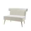 Cupid 46 in. Armless Comfy Tufted Ivory Loveseat with Nailhead Trim by JAYDEN CREATION