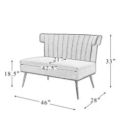Cupid 46 in. Armless Comfy Tufted Ivory Loveseat with Nailhead Trim by JAYDEN CREATION -JAYDEN CREATION Sales ivory jayden creation loveseats sfm0509 ivory 76 1000