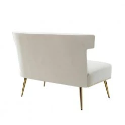 Cupid 46 in. Armless Comfy Tufted Ivory Loveseat with Nailhead Trim by JAYDEN CREATION -JAYDEN CREATION Sales ivory jayden creation loveseats sfm0509 ivory c3 1000