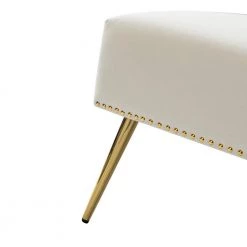 Cupid 46 in. Armless Comfy Tufted Ivory Loveseat with Nailhead Trim by JAYDEN CREATION -JAYDEN CREATION Sales ivory jayden creation loveseats sfm0509 ivory fa 1000