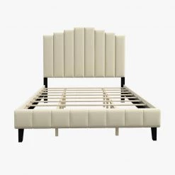 Chaonian 62 in. W Ivory Tufted Upholstered Platform Bed with Center Legs by JAYDEN CREATION 14 Chaonian 62 in. W Ivory Tufted Upholstered Platform Bed with Center Legs by JAYDEN CREATION -JAYDEN CREATION Sales ivory jayden creation platform beds bst0379 qb ivory 4f 1000