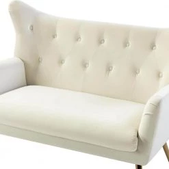 Esteban 50 in. Tufted Wingback Ivory Loveseat with Metal Legs by JAYDEN CREATION -JAYDEN CREATION Sales ivory jayden creation sofas couches sfdt0272 ivory 4f 1000