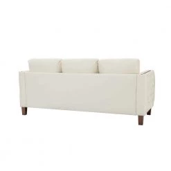 P1 a cido 81.5 in. Vegan Rectangle Ivory Leather Sofa with Nailhead Trim by JAYDEN CREATION -JAYDEN CREATION Sales ivory jayden creation sofas couches sfyjh0570 ivory a b c3 1000
