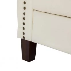 P1 a cido 81.5 in. Vegan Rectangle Ivory Leather Sofa with Nailhead Trim by JAYDEN CREATION -JAYDEN CREATION Sales ivory jayden creation sofas couches sfyjh0570 ivory a b fa 1000