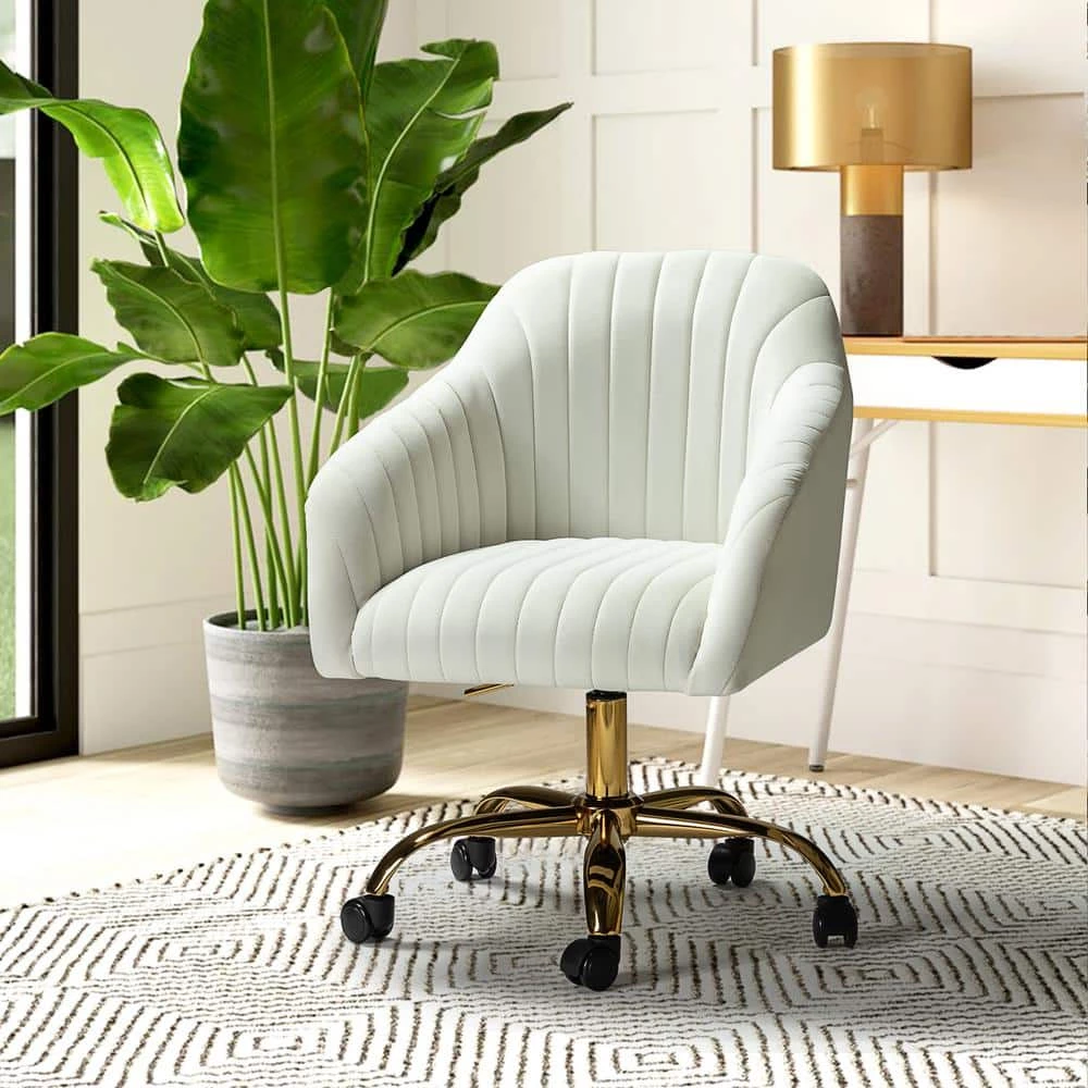 Jacinda Ivory Velvet Task Chair with Tufted Back by JAYDEN CREATION 10 Jacinda Ivory Velvet Task Chair with Tufted Back by JAYDEN CREATION - Image 10