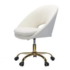 Savas 24 in. Width Big and Tall Ivory Fabric Task Chair with Adjustable Height by JAYDEN CREATION