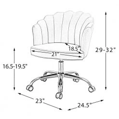 Rebeca Ivory Swivel Velvet Task Chair with Tufted Back by JAYDEN CREATION -JAYDEN CREATION Sales ivory jayden creation task chairs ofm0165 ivory 76 1000