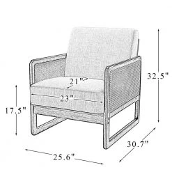 Deiphobus Linen Armchair with Rattan Design by JAYDEN CREATION -JAYDEN CREATION Sales linen jayden creation accent chairs chaf0418 linen 76 1000