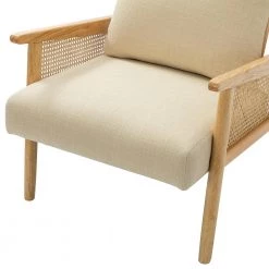 Kamil Linen Armchair with Solid Wood Legs set of 2 by JAYDEN CREATION -JAYDEN CREATION Sales linen jayden creation accent chairs chs0553 linen s2 4f 1000