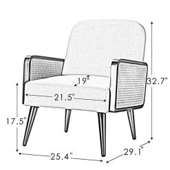 Elva Linen Rattan Armchair by JAYDEN CREATION -JAYDEN CREATION Sales linen jayden creation accent chairs hm0730 linen 1d 1000
