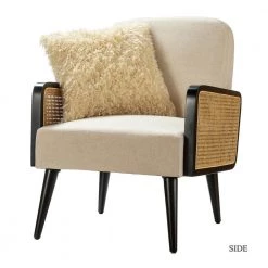 Elva Linen Rattan Armchair by JAYDEN CREATION