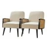 Elva Linen Armchair with Wood Base (Set of 2) by JAYDEN CREATION