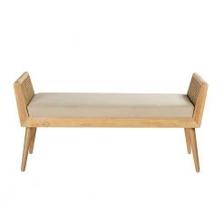 Berline Linen Bench with Solid Wood Legs by JAYDEN CREATION -JAYDEN CREATION Sales linen jayden creation ottomans bes0582 linen 66 1000