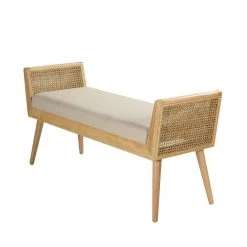 Berline Linen Bench with Solid Wood Legs by JAYDEN CREATION -JAYDEN CREATION Sales linen jayden creation ottomans bes0582 linen c3 1000