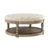 Enipeus 36" Wide Tufted Round Cocktail Linen Ottoman with Storage by JAYDEN CREATION