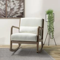 Celipe Linen Rocking Chair with Lumbar Pillow by JAYDEN CREATION 19 Celipe Linen Rocking Chair with Lumbar Pillow by JAYDEN CREATION -JAYDEN CREATION Sales linen jayden creation rockers gliders ottomans chmyn0176 linen 31 1000