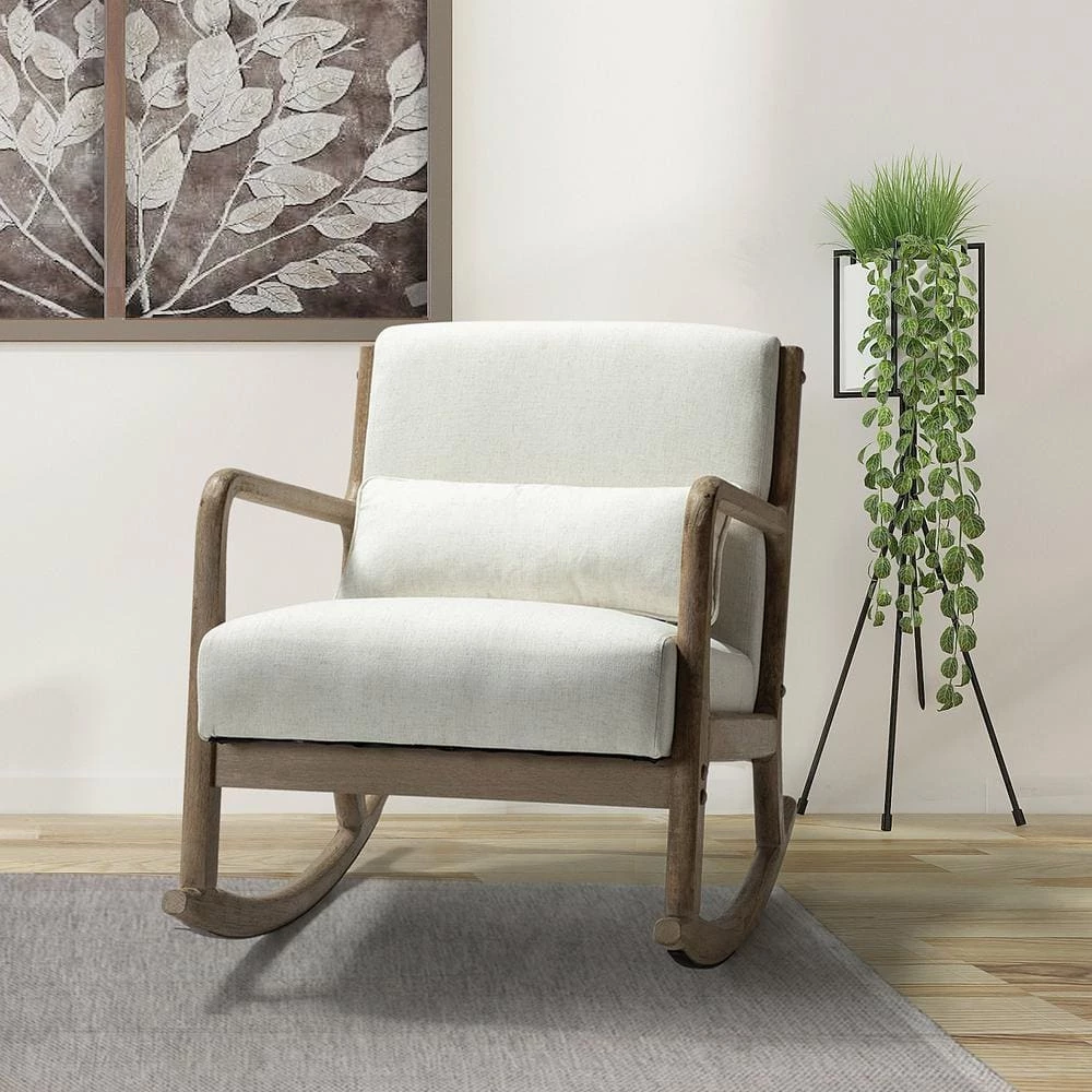 Celipe Linen Rocking Chair with Lumbar Pillow by JAYDEN CREATION 10 Celipe Linen Rocking Chair with Lumbar Pillow by JAYDEN CREATION - Image 10
