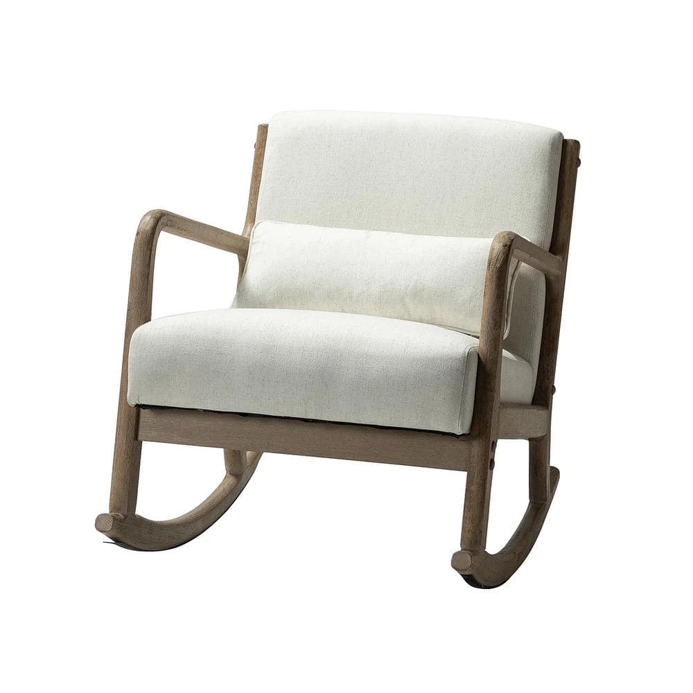 Celipe Linen Rocking Chair with Lumbar Pillow by JAYDEN CREATION 1 Celipe Linen Rocking Chair with Lumbar Pillow by JAYDEN CREATION