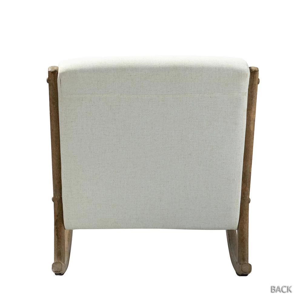 Celipe Linen Rocking Chair with Lumbar Pillow by JAYDEN CREATION 3 Celipe Linen Rocking Chair with Lumbar Pillow by JAYDEN CREATION - Image 3
