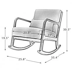 Celipe Linen Rocking Chair with Lumbar Pillow by JAYDEN CREATION 18 Celipe Linen Rocking Chair with Lumbar Pillow by JAYDEN CREATION -JAYDEN CREATION Sales linen jayden creation rockers gliders ottomans chmyn0176 linen 76 1000