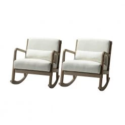 Celipe Linen Rocking Chair with Lumbar Pillow (Set of 2) by JAYDEN CREATION