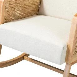 Williams Linen Rocking Chair with Rattan Arms by JAYDEN CREATION 14 Williams Linen Rocking Chair with Rattan Arms by JAYDEN CREATION -JAYDEN CREATION Sales linen jayden creation rockers gliders ottomans hrks0281 linen 4f 1000