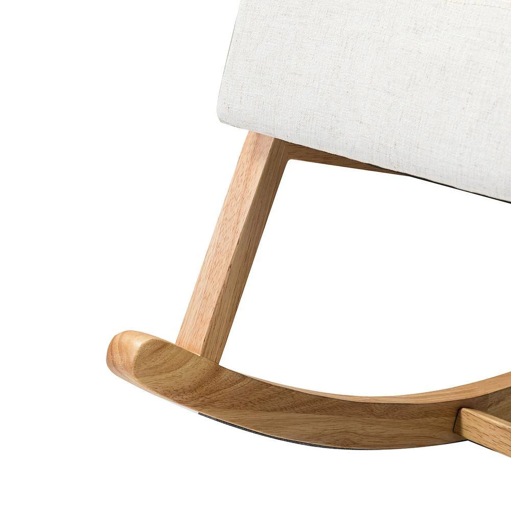 Williams Linen Rocking Chair with Rattan Arms (Set of 2) by JAYDEN CREATION 8 Williams Linen Rocking Chair with Rattan Arms (Set of 2) by JAYDEN CREATION - Image 8