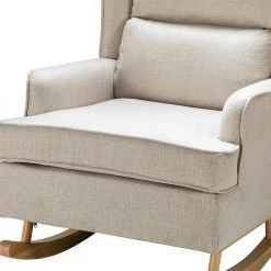 Andres Linen Rocking Chair with Solid Wooden legs by JAYDEN CREATION -JAYDEN CREATION Sales linen jayden creation rockers gliders ottomans rkdt0245 linen 4f 1000