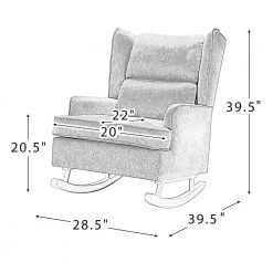 Andres Linen Rocking Chair with Solid Wooden legs by JAYDEN CREATION -JAYDEN CREATION Sales linen jayden creation rockers gliders ottomans rkdt0245 linen 76 1000